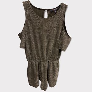 One clothing silver and black sparkly romper.